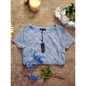 Light Blue Lace Crop Top!
